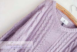 2012秋冬日系小清新 香芋紫麻花宽松针织衫的温暖时尚